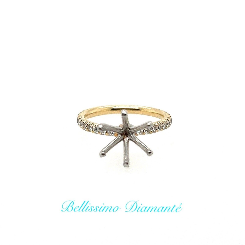 14K Yellow Gold & 950 Pt. (PLATINUM) Solitaire Diamond Ring Setting